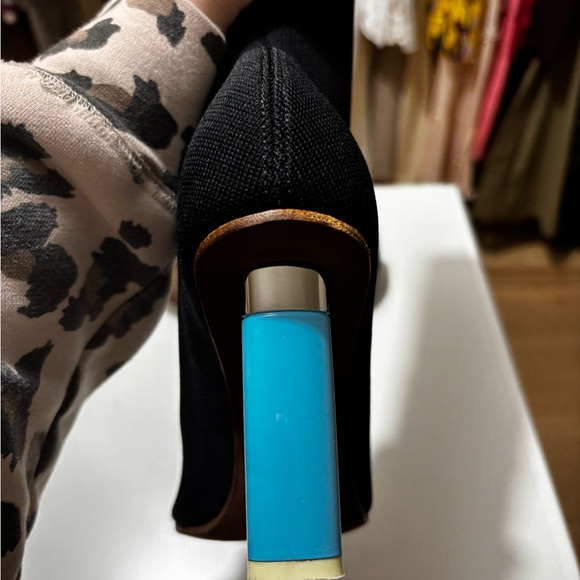 Vetements Black Sock Heels with Vibrant Blue Stiletto - Picture 10 of 11